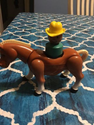 Pre - Owned Vintage Fisher Price Little People Horse And Cowboy