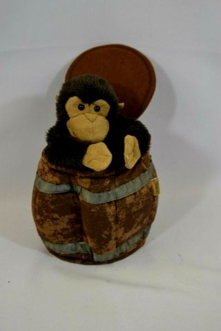 6 " Folkmanis Monkey In A Barrel Puppet (a)