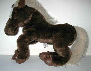 Folkmanis 18 " Dark Brown Horse Pony Blond Mane Tail Furry Body Folktails Puppet