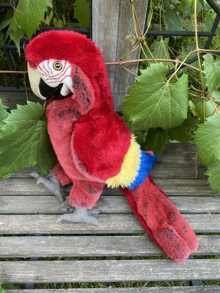 Folkmanis Hand Puppet Scarlet Macaw Large Plush Red Parrot