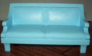 Fisher Price Loving Family Dollhouse Light Blue Sofa / Couch Doll Furniture