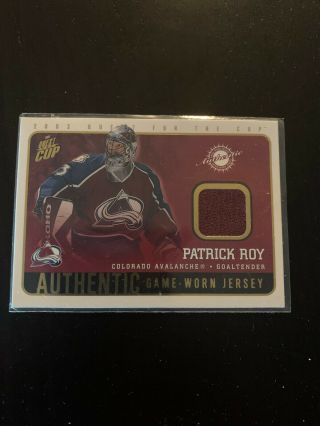 Patrick Roy 2003/04 Quest For The Cup Authentic Game Jersey Hockey Card 6