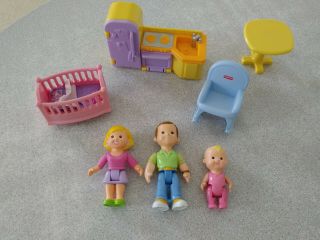 Fisher Price My First Doll House Replacement Family Kitchen Crib Table Rocker
