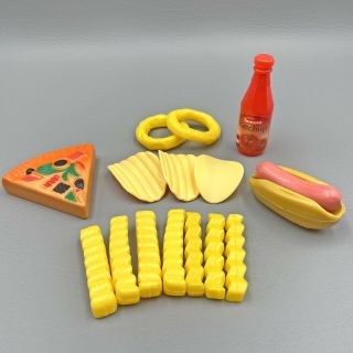 Pretend Play Food Potato Chips French Fries Onion Rings Hot Dog Ketchup Pizza