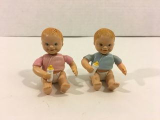 Fisher - Price Loving Family Dollhouse Twins Baby Boy & Girl Babies 1998 Read