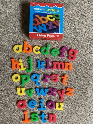 Fisher Price Magnetic Letters With Box Lower Case Alphabet 6621 1990
