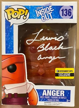 Anger Inside Out Disney Pixar Funko Pop Autographed/signed Lewis Black