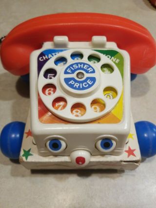 Vintage Fisher Price Chatter Phone Pull Retro Toy Telephone 747 1985 Toystory