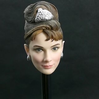 1/6 Female Head Sculpt Carving Model Audrey Hepburn For 12 " Action Figure Body