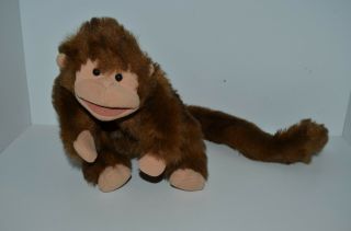 Folkmanis Folktails Full Body Plush Brown Monkey Hand Puppet 22 " W/long Tail
