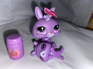 Littlest Pet Shop Lps Mommy And Baby Set Purple Rabbit Bunny 3591 3592