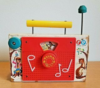 Vintage 1961 - 65 Fisher Price Tv - Radio Toy Musical " Pop Goes The Wessel "