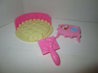 Fisher Price Snap N Style Doll Dog Accessories Bed Food Brush
