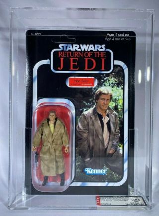 2006 Hasbro Canada Star Wars Vintage Saga Han Solo In Endor Trench Coat Afa - U85