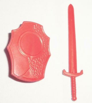 Vintage S&t Sales Speclatron Red Sword & Shield Weapon Accessory Sungold He - Man