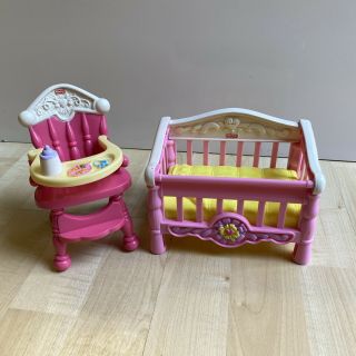 Fisher Price Snap N Style Naptime Crib,  High Chair Baby Doll Crib Furniture