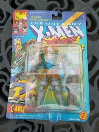 1992 The Uncanny X Men X - Force Cable Figure With Clobber Action Marvel Toy Biz