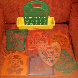 Little Tikes Carry Along 7 Stencil Set Abcs Holidays Animals Flowers Love Words