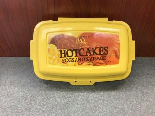 Vtg Fisher Price Mcdonalds Hotcakes Pancakes Container,  Yellow Plastic Play Food
