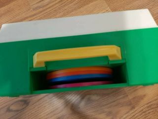 Vintage 1984 Fisher Price Sesame Street Record Player Music Box with 4 Records 3