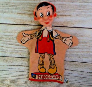 Vintage Gund Pinocchio Hand Puppet Walt Disney 1960 