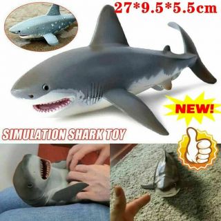 Lifelike Shark Shaped Toy Realistic Funny Simulation Models Animals Kids S9t3
