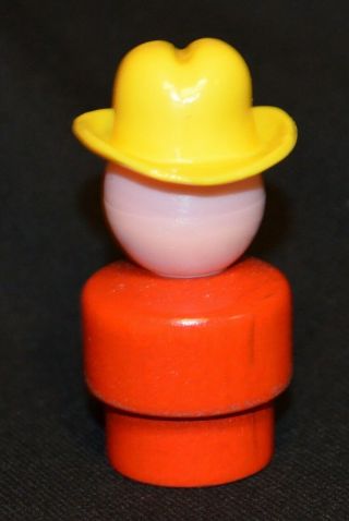 FISHER PRICE LITTLE PEOPLE WOOD RED FRECKLES BOY YELLOW COWBOY HAT HAPPY HOPPER 3