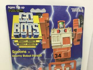 Vintage 1984 Tonka Go Bots Spoons 31 Enemy Robot Forklift Number 7254 NIP NOS 3