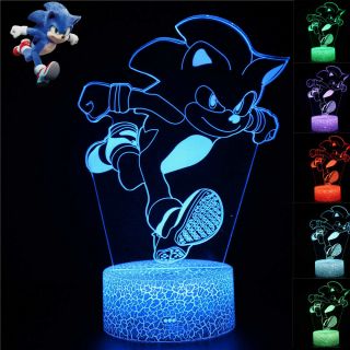 Run Onic The Edgehog 3d Led Acrylicnight Light Touch Table Desk Lamp Toy Gifts