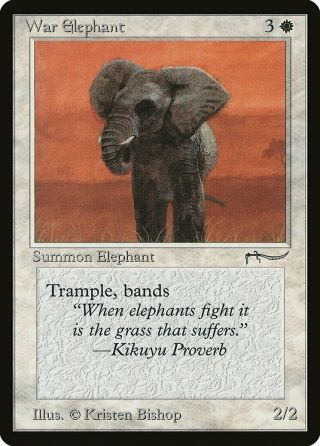 War Elephant (b Light) Arabian Nights Pld White Common Magic Card Abugames