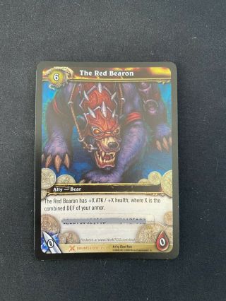 World Of Warcraft Tcg The Red Bearon Loot Card - Scratched