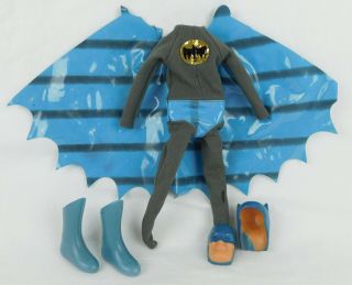 Vintage Ideal 1966 Captain Action Batman Costume Bodysuit Cape Mask Boots