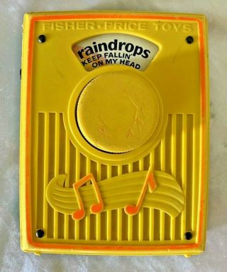 1960’s Vintage Fisher Price Music Box Pocket Radio " Raindrops Keep Fallin.  ”