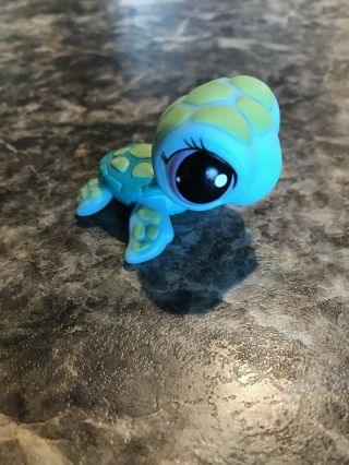 Littlest Pet Shop Sea Turtle 1325 Authentic Lps Blue And Green Htf
