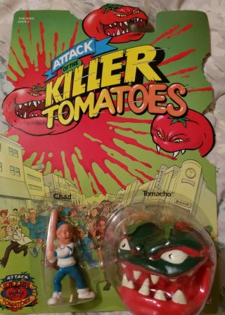 Vintage Mattel Attack Of The Killer Tomatoes Chad & Tomacho Figures Nip Rare