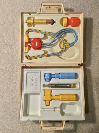 Vintage Fisher - Price Medical Kit For Young Doctors & Nurses 1977 Incomplete Set