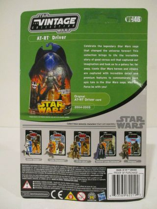J Hasbro Star Wars Vintage AT - RT Driver VC46 2011 Unpunched Card 2