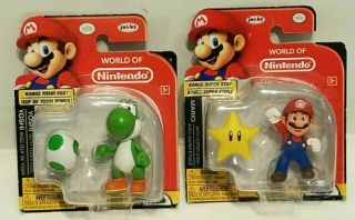 World Of Nintendo Mario,  Yoshi,  And Luigi Collectible Figures W Bonus Props All3