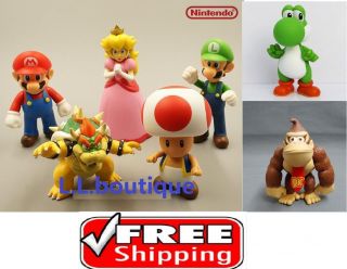 Nintendo 5 " Tall Mario Bros Luigi King Koopa Yoshi Toad Toy Figure Usa