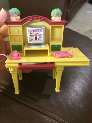 Fisher Price Loving Family Dollhouse Office Computer Phone Desk Keyboard 2006
