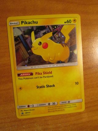 Nm Pokemon Pikachu Card Black Star Promo Set Sm157 Holo Sun Moon Blister Pack