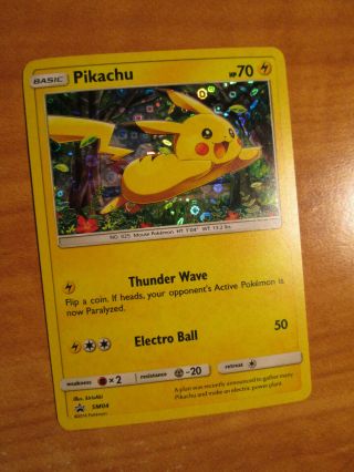 Pl Pokemon Alternate Holo Pikachu Card Black Star Promo Set Sm04 Cereal Played