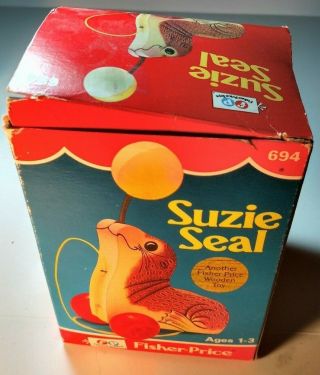 Vintage 1978 Fisher Price Suzie Seal Toy Plus Box East Aurora Ny 694