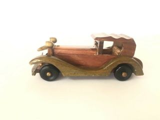 Vintage Handcrafted Wood Toy Car - Wooden Toy - Rolls