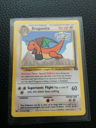 Dragonite 5 Wb Gold Stamped Black Star Promo Wotc Rare Pokemon Card
