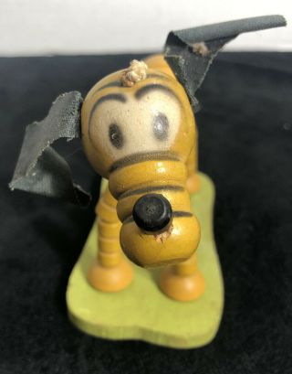 1940 ' s FISHER PRICE DISNEY WOOD PLUTO DOG POP UP KRITTER PADDLE TOY 2