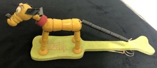1940 ' s FISHER PRICE DISNEY WOOD PLUTO DOG POP UP KRITTER PADDLE TOY 3