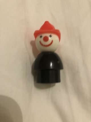 Fisher Price Little People Vintage Circus Clown In Black Fire Hat