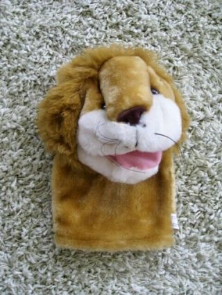 Lion Plush Hand Puppet Moving Mouth Zoo Animal African Animal