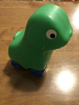 Vintage Little Tikes Animal Pals Wagon Replacement Rolling Green Puppy Dog Toy